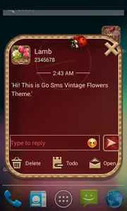 GOSMS PRO THEME VINTAGE FLOWER screenshot 4