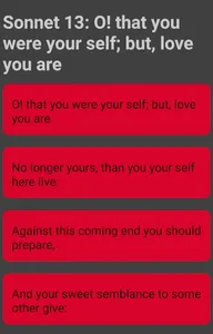 Shakespeare Sonnets poem screenshot 1