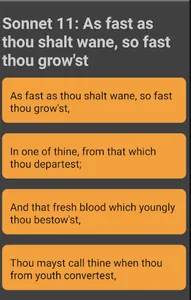 Shakespeare Sonnets poem screenshot 2