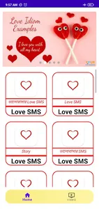 Love SMS and Love story screenshot 1