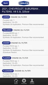 PurolatorDIY Filter Lookup screenshot 2
