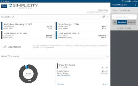 Simplicity Credit Union Mobile screenshot 2