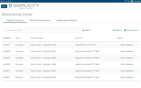 Simplicity Credit Union Mobile screenshot 3