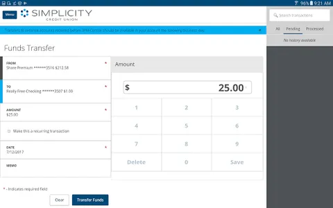 Simplicity Credit Union Mobile screenshot 8