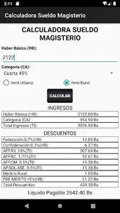 Calculadora Sueldo Magisterio screenshot 1