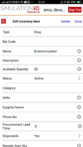 SimINVENTORY screenshot 1