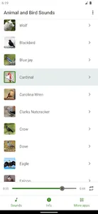 Animal and bird sounds screenshot 2
