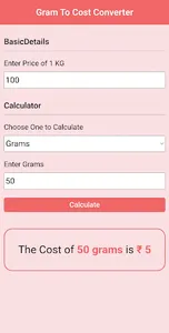 Gram to Cost Converter screenshot 5