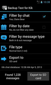 Backup Text for Kik [root] screenshot 0