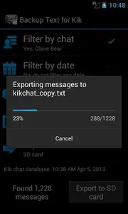 Backup Text for Kik [root] screenshot 1
