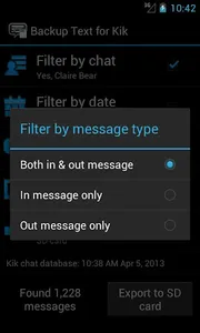 Backup Text for Kik [root] screenshot 4