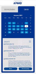 KPMG Online Tax Calendar screenshot 1