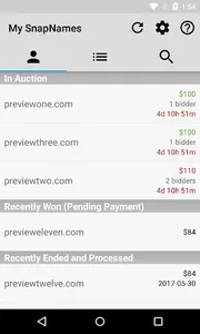 SnapNames Domain Name Auctions screenshot 0