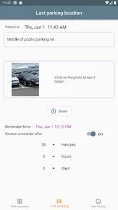 Reminder parked car location screenshot 0