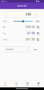 Tip Calculator bill tip split screenshot 0