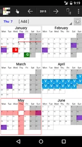 Annual View & Widget - Calenda screenshot 1