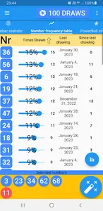 Powerball results & statistics screenshot 2