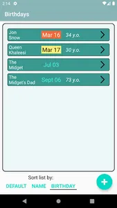 Birthdays reminder & SMS send screenshot 0