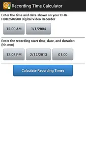 Recording Time Calculator screenshot 0