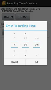 Recording Time Calculator screenshot 1