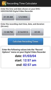 Recording Time Calculator screenshot 2