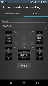 Advanced car audio setting screenshot 1