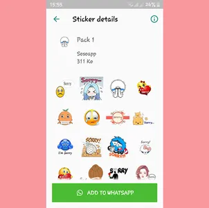 Sorry Stickers – WAStickersApp screenshot 3