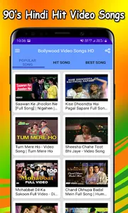 90s Hindi Video Songs HD screenshot 0