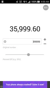 Percentage Slide Calculator screenshot 0