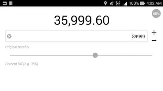 Percentage Slide Calculator screenshot 1