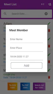 Meet List screenshot 2