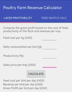 Poultry Farm Revenue Calc screenshot 0