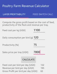 Poultry Farm Revenue Calc screenshot 1