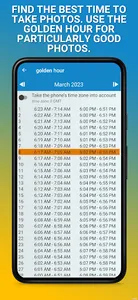sunrise and sunset calendar screenshot 1
