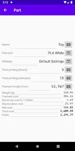 3D print FDM cost Calculator screenshot 6