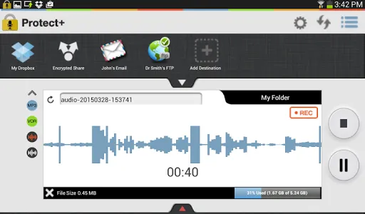 Protect+ MP3/WAV Voice Recorde screenshot 8