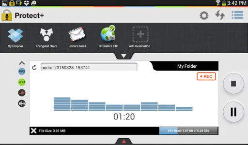 Protect+ MP3/WAV Voice Recorde screenshot 9
