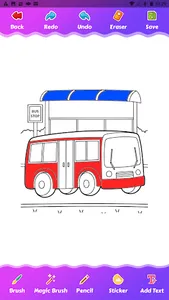 Cartoon bus coloring game screenshot 8