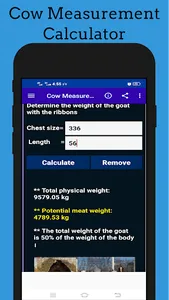 Cow Measurement Calculator screenshot 3