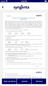 Aprobaciones Syngenta CAC screenshot 3