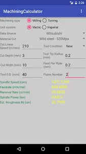 Machining Calculator screenshot 0