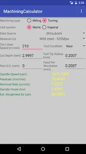 Machining Calculator screenshot 2