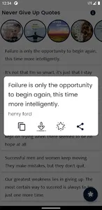 Never Give Up Quote and Saying screenshot 0