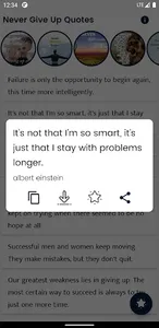 Never Give Up Quote and Saying screenshot 1
