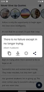 Never Give Up Quote and Saying screenshot 2
