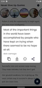 Never Give Up Quote and Saying screenshot 3