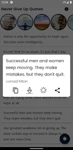 Never Give Up Quote and Saying screenshot 4