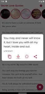 Secret Love Quotes and Sayings screenshot 1