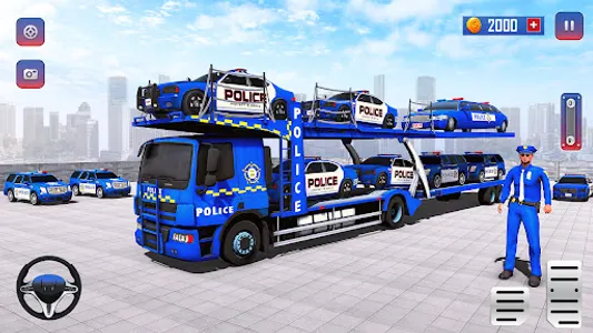Police Car Transport Car Games screenshot 0