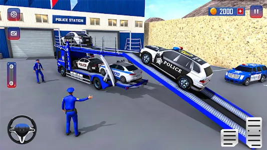 Police Car Transport Car Games screenshot 1